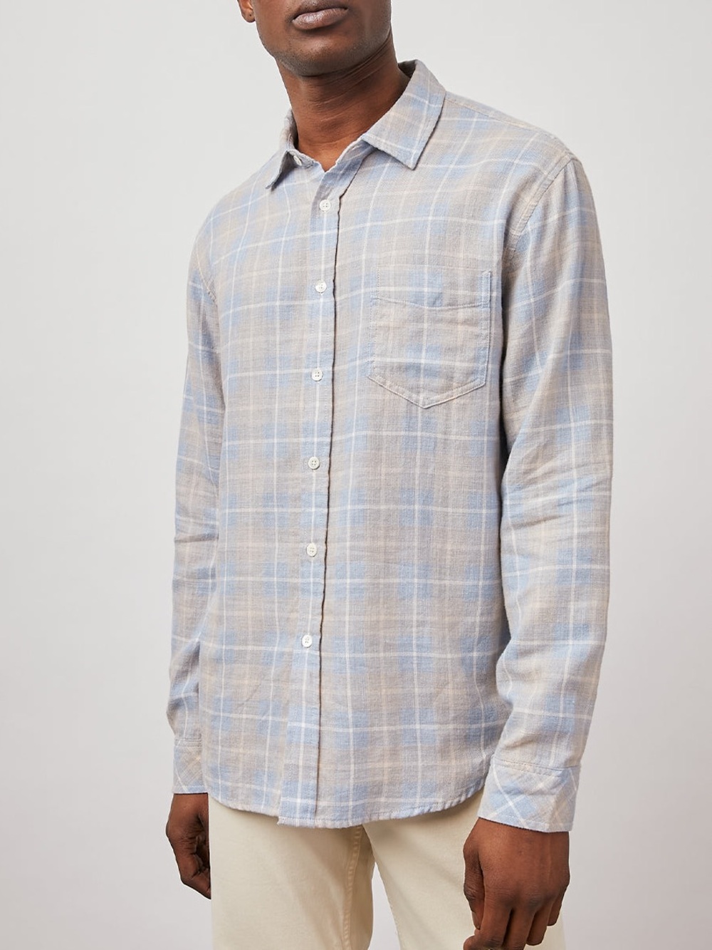 Rails Wyatt Plaid Cotton Button Down Shirt Blue Coastal XL